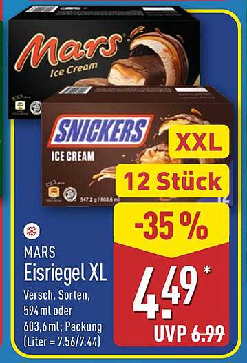 Mars und Snickers Eisriegel XL - 12 Stück