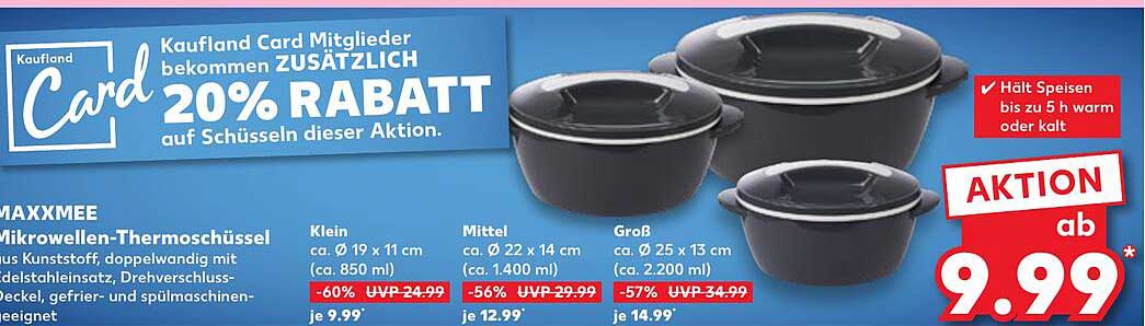 MAXXMEE Mikrowellen-Thermoschüssel - Aktion ab 9,99 €