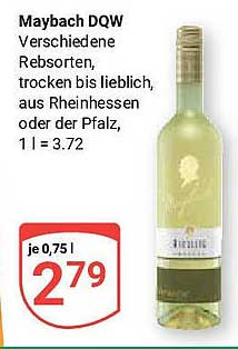 Maybach DQW Wein - Verschiedene Rebsorten
