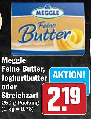 Meggle Feine Butter, Joghurtbutter oder Streichart 250 g