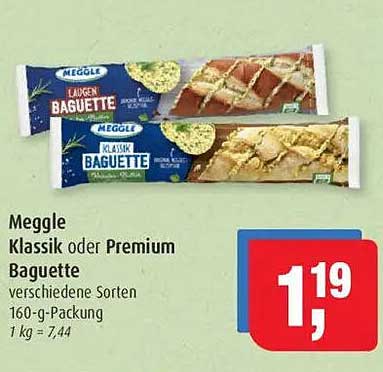 Meggle Klassik oder Premium Baguette 160-g-Packung