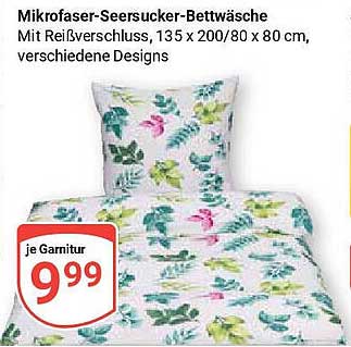 Mikrofaser-Seersucker-Bettwäsche mit Reißverschluss