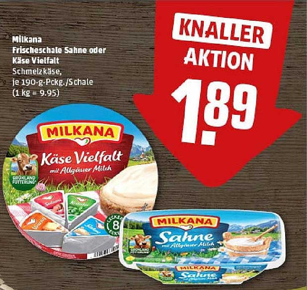 MILKANA Frischschale Sahne oder Käse Vielfalt