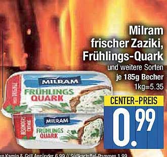 Milram frischer Zaziki, Frühlings-Quark und weitere Sorten je 185g Becher