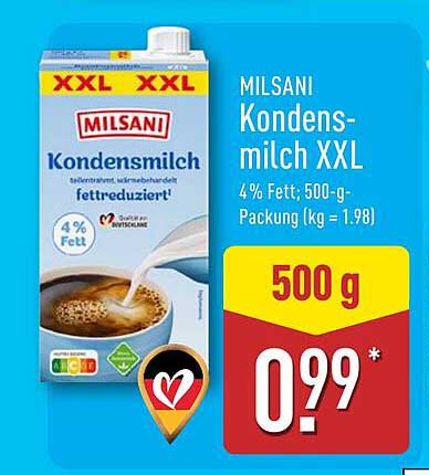 MILSANi Kondensmilch XXL 500 g - Jetzt für nur 0,99 €