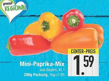 Mini-Paprika-Mix aus Bayern, Kl. I - 200g für nur 1,59 €