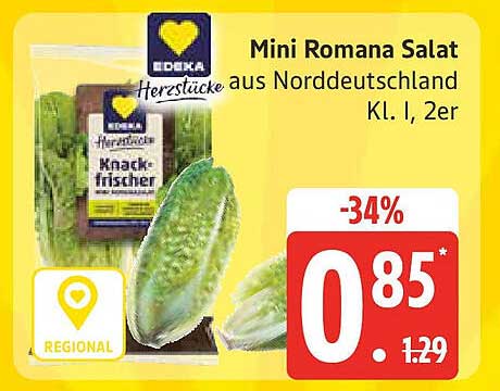 Mini Romana Salat aus Norddeutschland Kl. I, 2er