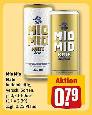 Mio Mio Mate - verschiedene Sorten im Angebot