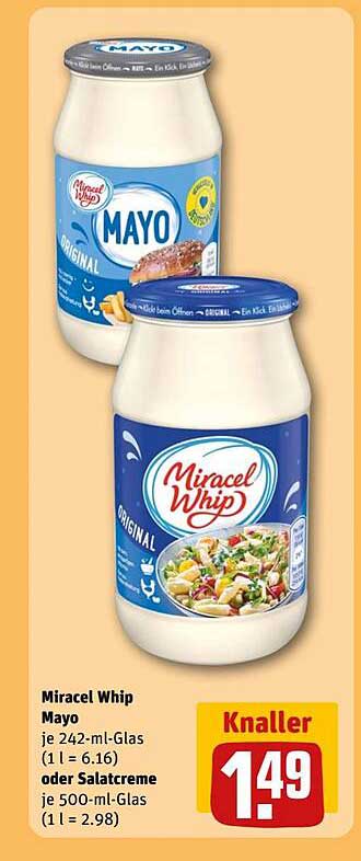 Miracel Whip Mayo je 242-ml-Glas oder Salatcreme je 500-ml-Glas