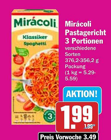 Mirácoli Pastagericht 3 Portionen - verschiedene Sorten