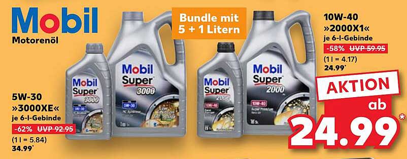 Mobil Motorenöl 10W-40 und 5W-30 im Angebot