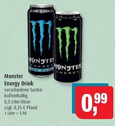 Monster Energy Drink verschiedene Sorten koffeinhaltig 0,5-Liter-Dose