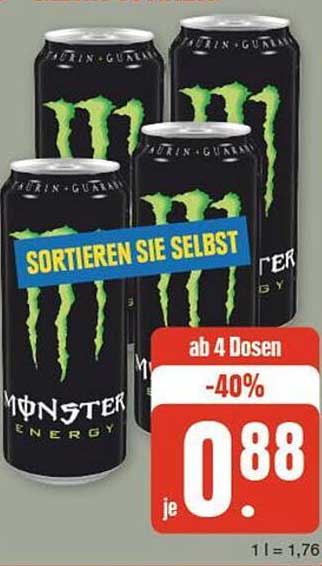 Monster Energy Getränke - Sortieren Sie selbst!