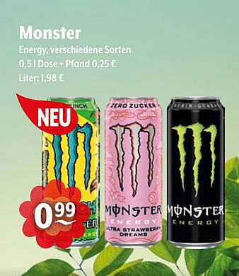 Monster Energy - verschiedene Sorten
