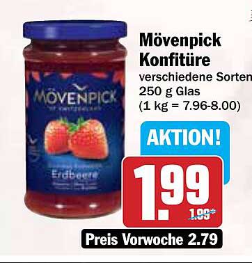 Mövenpick Konfitüre, verschiedene Sorten, 250 g Glas