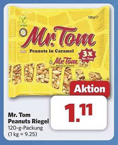 Mr. Tom Erdnuss Riegel 120 g Packung