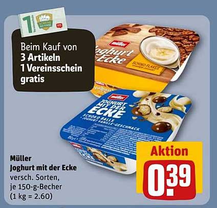 Müller Joghurt mit der Ecke - Aktion!