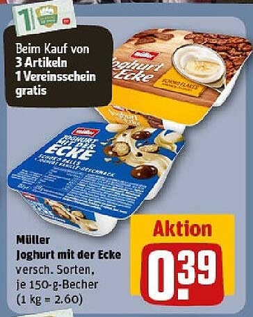 Müller Joghurt mit der Ecke - Verschiedene Sorten