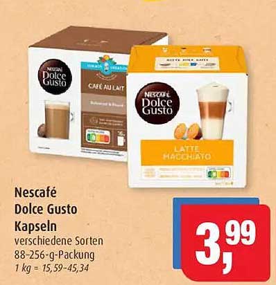 Nescafé Dolce Gusto Kapseln - Verschiedene Sorten