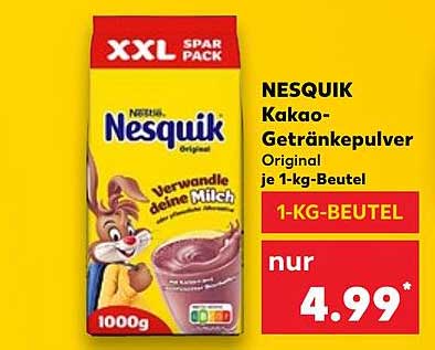 NESQUIK Kakao-Getränkepulver Original je 1-kg-Beutel