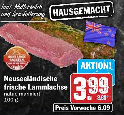Neuseeländische frische Lammlachse – natur, mariniert