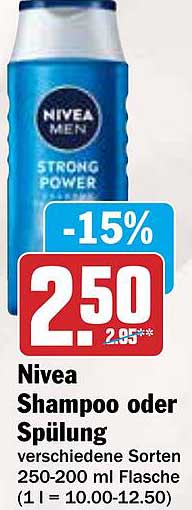 Nivea Shampoo oder Spülung - verschiedene Sorten 250-200 ml Flasche