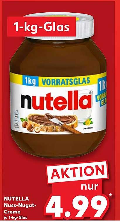 NUTELLA Nuss-Nugat-Creme im 1-kg-Glas