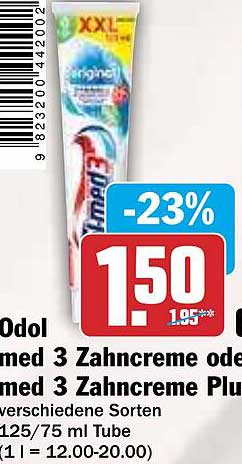 Odol Med 3 Zahnpasta 75 ml für nur 1,50 €