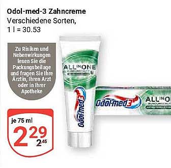 Odol-med-3 Zahnpasta – verschiedene Sorten