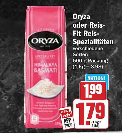 Oryza oder Reis-Fit Reis-Spezialitäten