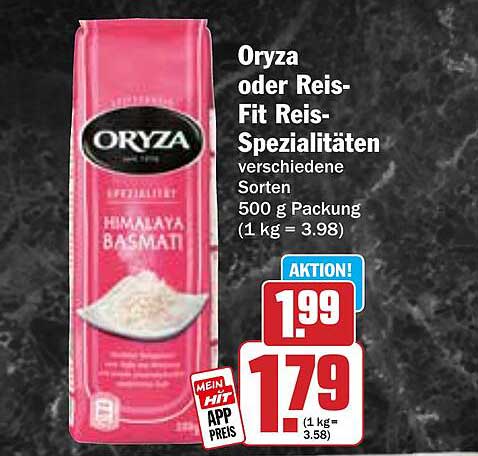 Oryza oder Reis-Fit Reis-Spezialitäten verschiedene Sorten 500 g
