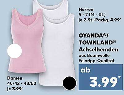 OYANDA®/TOWNLAND® Achselhemden - 2-St. Packung