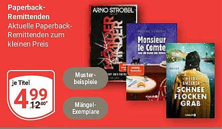 Paperback-Remittenden - Aktuelle Paperback-Remittenden zum kleinen Preis
