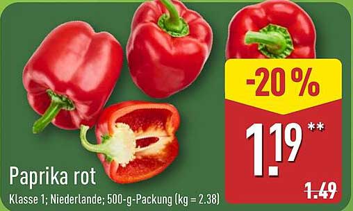 Paprika rot 500-g-Packung