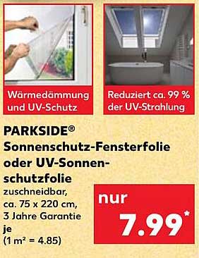 PARKSIDE® Sonnenschutz-Fensterfolie oder UV-Schutzfolie