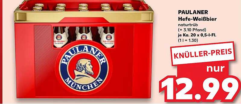 PAULANER Hefe-Weißbier naturtrüb - nur 12,99 €