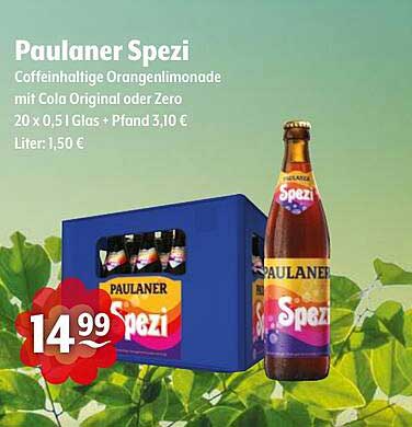 Paulaner Spezi - Caffeinhaltige Orangenlimonade mit Cola Original oder Zero