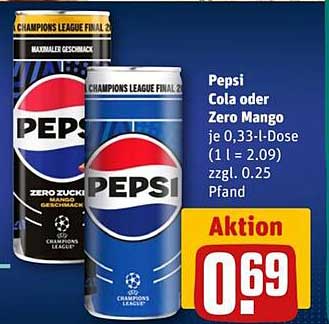 Pepsi Cola oder Zero Mango je 0,33l-Dose