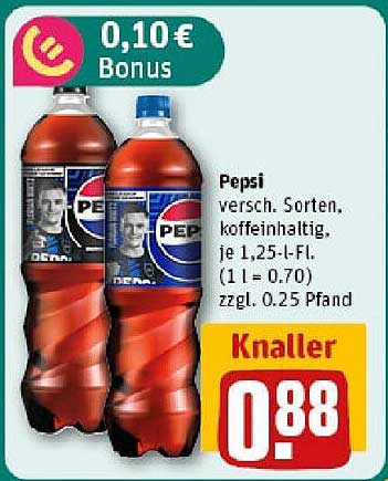 Pepsi, verschiedene Sorten, 1,25 l Flasche