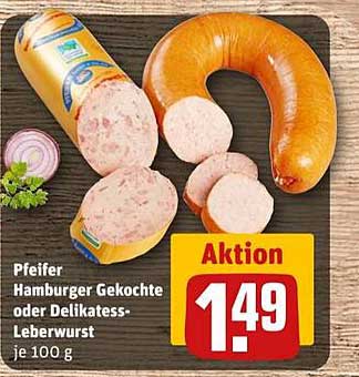 Pfeifer Hamburger Gekochte oder Delikatess-Leberwurst je 100 g