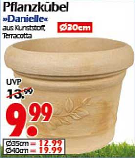 Pflanzkübel »Danielle« aus Kunststoff, Terracotta - Ø 30 cm