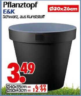 Pflanztopf E&K - Schwarz, aus Kunststoff