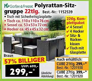 Poly-Rattan-Sitzgruppe 22tlg.