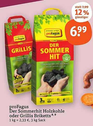 proFagus Der Sommerhit Holzohle oder Grillis Briketts