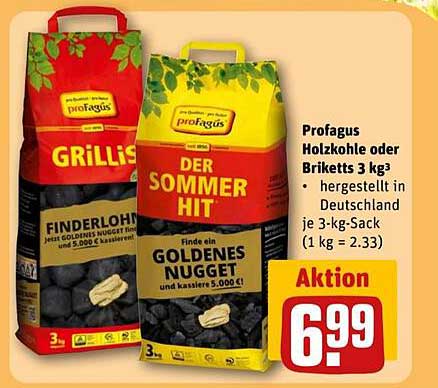 Profagus Holzkohle oder Briketts 3 kg