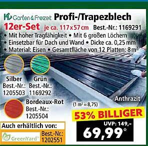 Profi-/Trapezblech 12er-Set