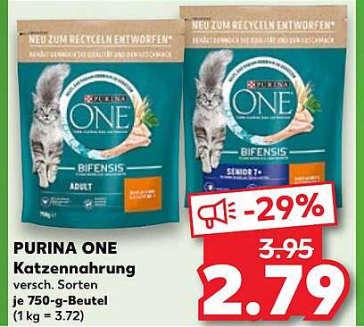PURINA ONE Katzennahrung, verschiedene Sorten, 750-g-Beutel
