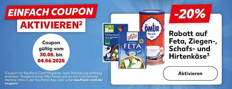 Rabatt auf Feta, Ziegen-, Schafs- und Hirtenkäse -20%