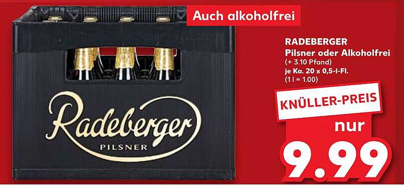 RADEBERGER Pilsner oder Alkoholfrei im 20er-Kasten