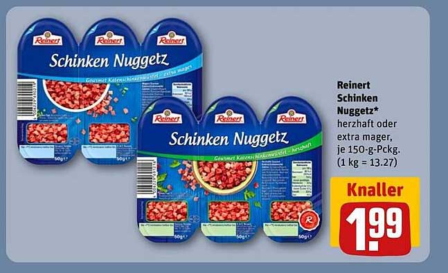 Reinert Schinken Nuggetz, herzhaft oder extra mager, 150-g-Pckg.